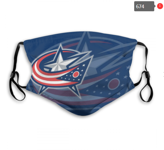 NHL Columbus Blue Jackets #1 Dust mask with filter->nhl dust mask->Sports Accessory